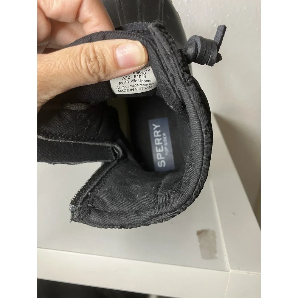 Sperry Saltwater Duck Boots Black Girls Youth Size 3M Winter Waterproof Boots